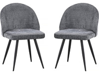 Set di 2 sedie in tessuto "Samuel" - 53 x 51 x 82 cm - Grigio