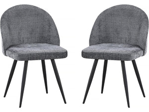 Set di 2 sedie in tessuto "Samuel" - 53 x 51 x 82 cm - Grigio