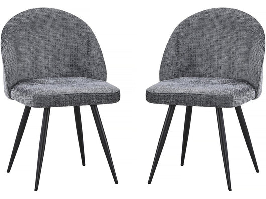 Set di 2 sedie in tessuto "Samuel" - 53 x 51 x 82 cm - Grigio