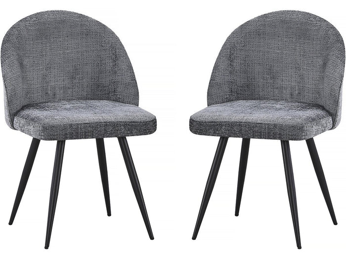 Set di 2 sedie in tessuto "Samuel" - 53 x 51 x 82 cm - Grigio