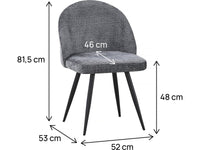 Set di 2 sedie in tessuto "Samuel" - 53 x 51 x 82 cm - Grigio