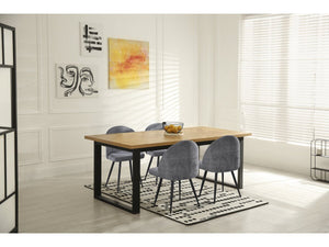 Set di 2 sedie in tessuto "Samuel" - 53 x 51 x 82 cm - Grigio