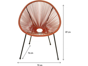 Set 2 poltrone da giardino "Ania" - Rosso