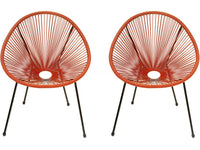 Set 2 poltrone da giardino "Ania" - Rosso