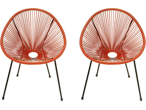 Set 2 poltrone da giardino "Ania" - Rosso