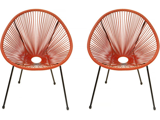 Set 2 poltrone da giardino "Ania" - Rosso