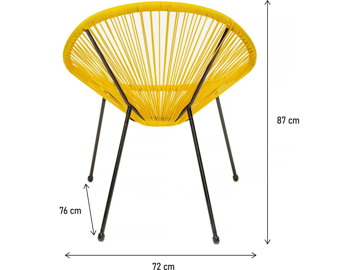 Set di 2 poltrone da giardino "Ania" - Giallo