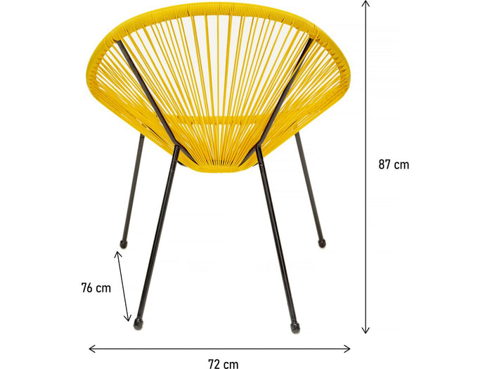 Set di 2 poltrone da giardino "Ania" - Giallo