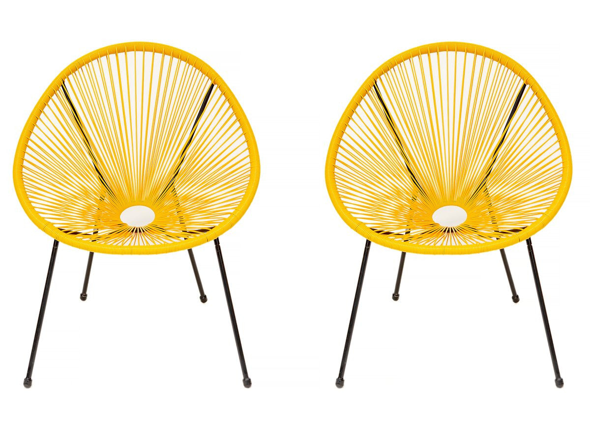 Set di 2 poltrone da giardino "Ania" - Giallo