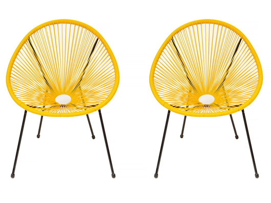 Set di 2 poltrone da giardino "Ania" - Giallo