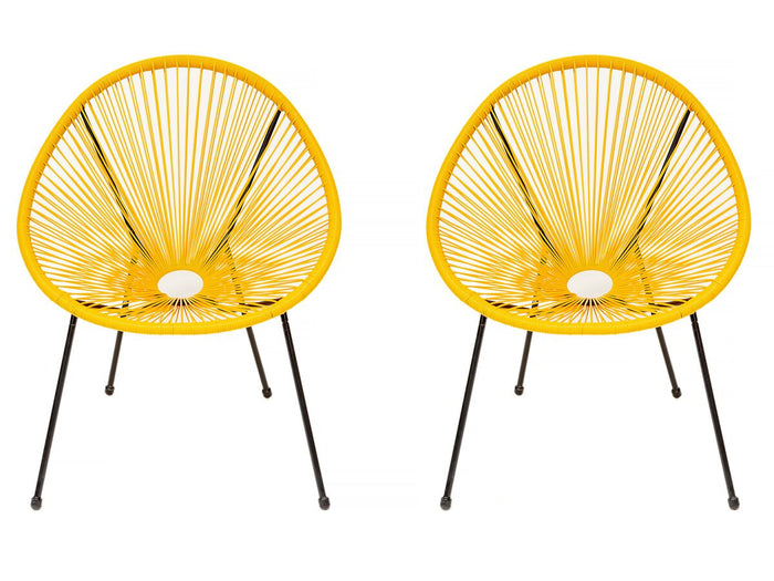 Set di 2 poltrone da giardino "Ania" - Giallo