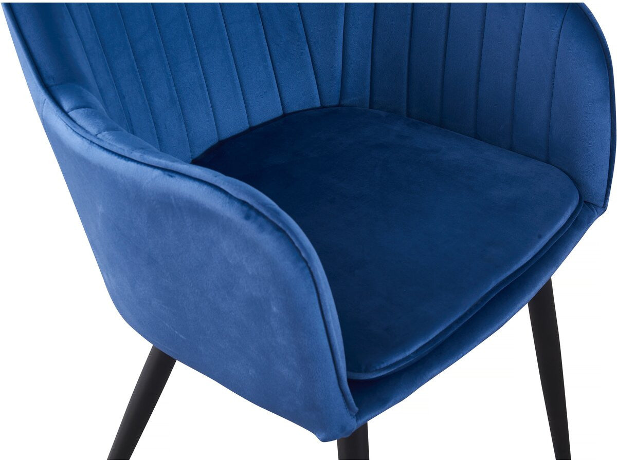 Set di 2 sedie in velluto con braccioli "Velma" - Blu