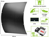 Set di 2 pannelli solari flessibili plug and play - 400 w "Urban center" - Nero