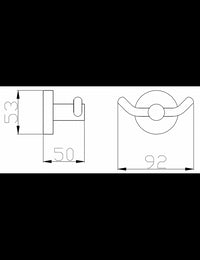 Set di 2 ganci appendiabiti doppi COLORADO in ottone bronzo 9,2x 5,3x5 cm