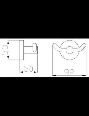 Set 2 ganci appendiabiti doppi COLORADO in ottone oro rosa lucido 9,2x 5,3x5 cm