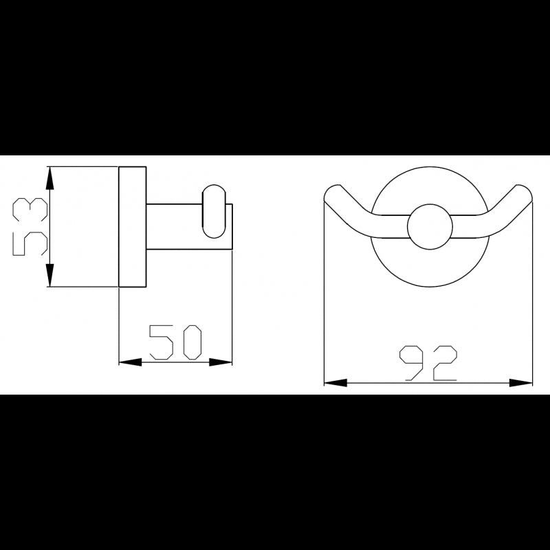 Set 2 ganci appendiabiti doppi COLORADO in ottone dorato 9,2x 5,3x5 cm