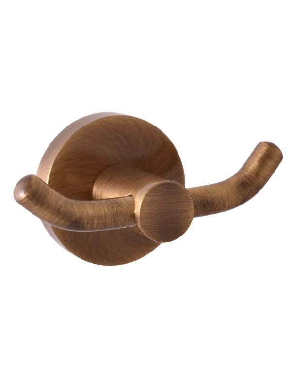 Set di 2 ganci appendiabiti doppi COLORADO in ottone bronzo 9,2x 5,3x5 cm