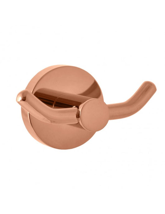 Set 2 ganci appendiabiti doppi COLORADO in ottone oro rosa lucido 9,2x 5,3x5 cm