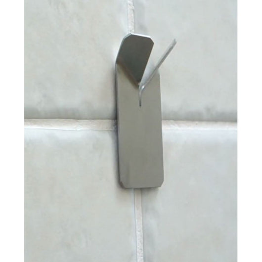 Set di 2 ganci appendiabiti doppi NIVA in acciaio inox con adesivo 4,8 x8,5 x2,2 cm