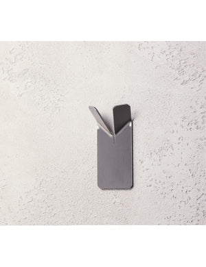 Set di 2 ganci appendiabiti doppi NIVA in acciaio inox con adesivo 4,8 x8,5 x2,2 cm