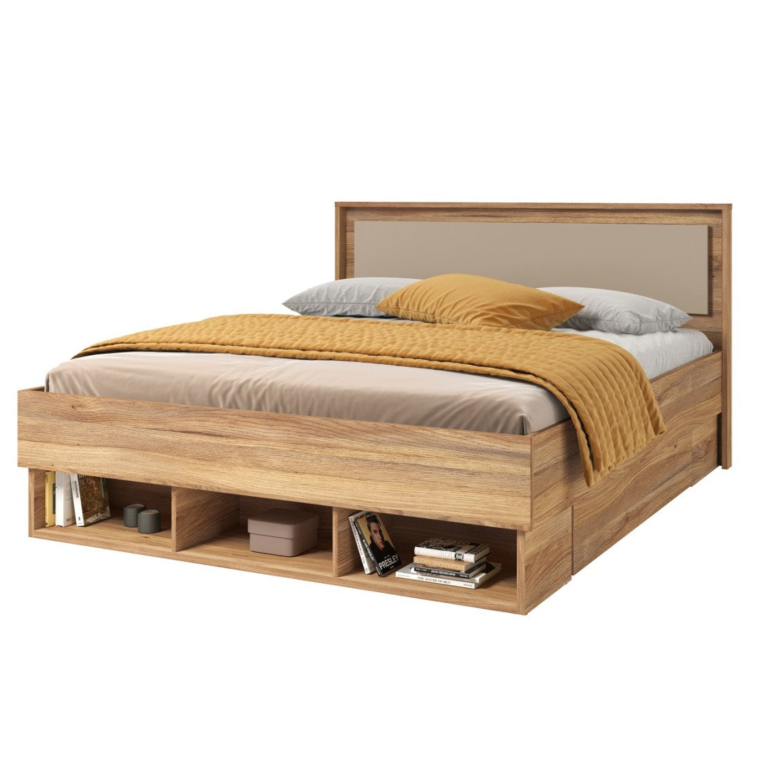 Set di 2 cassetti per letto VOX colore rovere e bianco