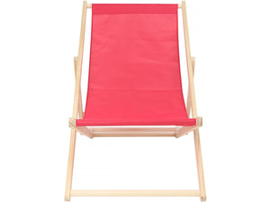 Set di 2 sedie a sdraio in legno "Chilienne" - 107 x 56,5 x 81 cm - Rosso