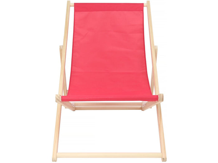 Set di 2 sedie a sdraio in legno "Chilienne" - 107 x 56,5 x 81 cm - Rosso