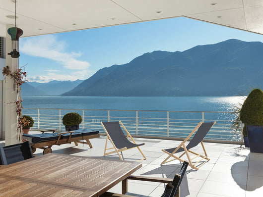 Set di 2 sedie a sdraio in legno "Chilean" - 107 x 56.5 x 81 cm - Grigio