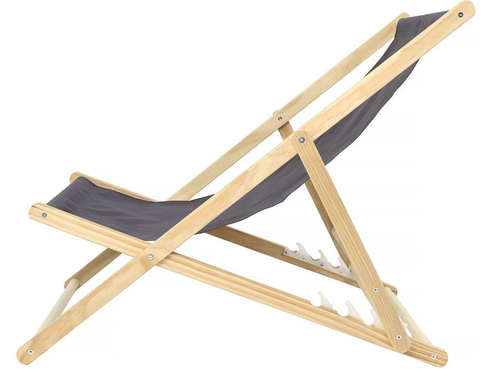 Set di 2 sedie a sdraio in legno "Chilean" - 107 x 56.5 x 81 cm - Grigio