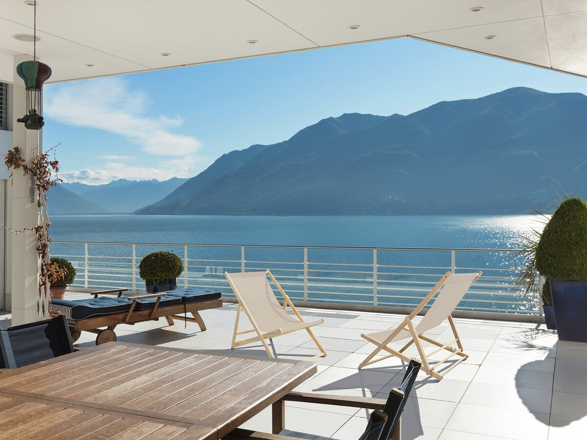 Set di 2 sedie a sdraio in legno "Chilean" - 107 x 56.5 x 81 cm Ecru