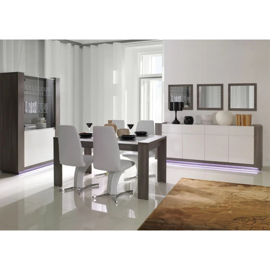 Set di 3 specchi 60x60x2 cm - Collezione AUGUSTA - Colore grigio Bodega