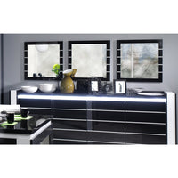 Set di 3 specchi LINA nero e bianco lucido - 60 x 60 cm
