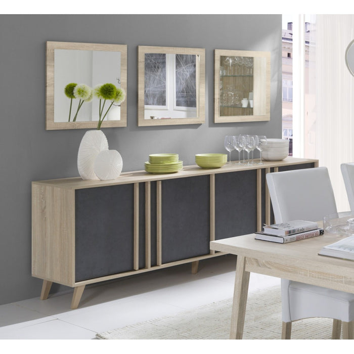 Set di 3 specchi MALMO colore sonoma 60x60x3