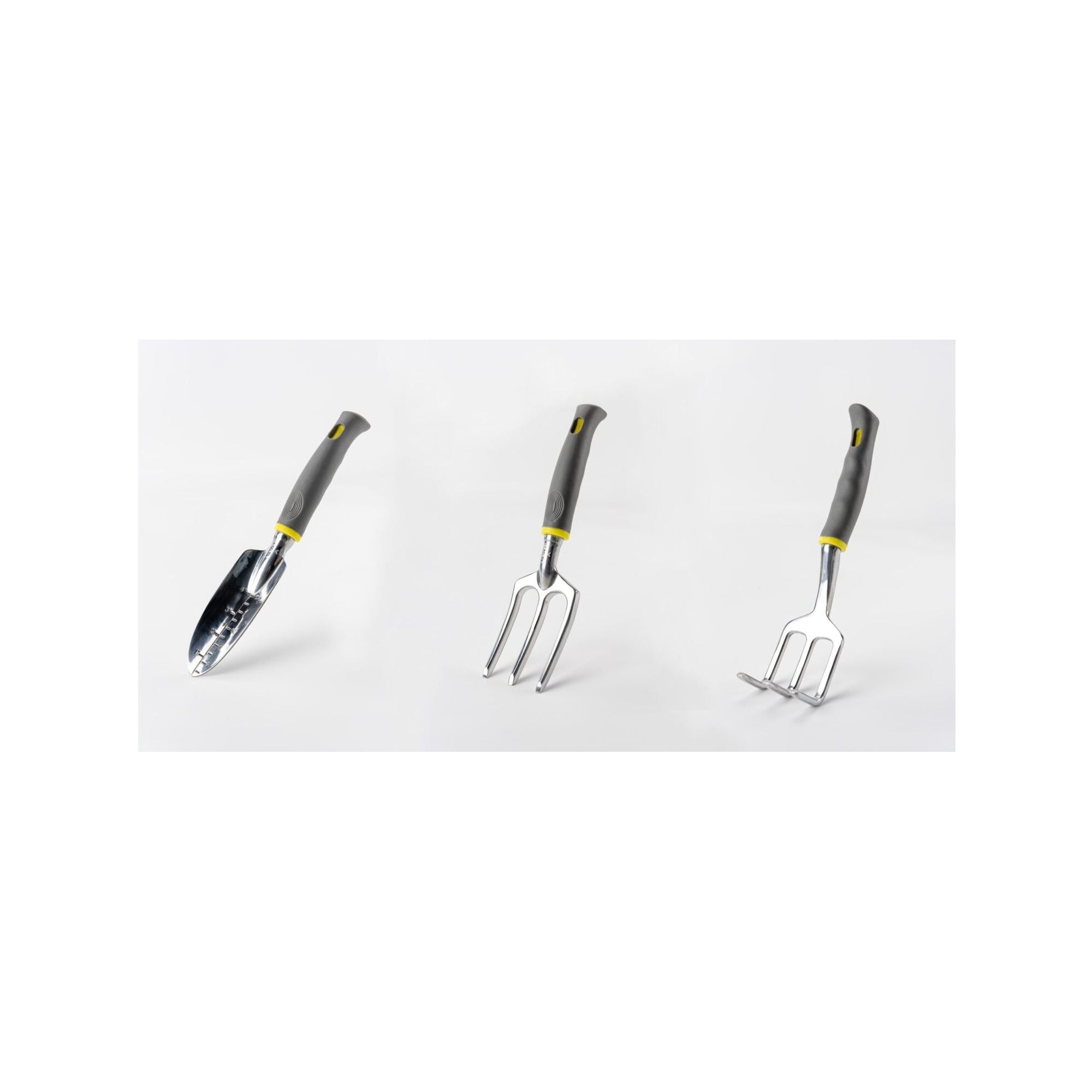 Set di 3 attrezzi da giardino - Suan - Forca, rastrello per fiori e trapiantatore - Alluminio