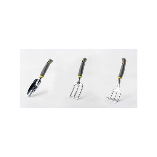 Set di 3 attrezzi da giardino - Suan - Forca, rastrello per fiori e trapiantatore - Alluminio
