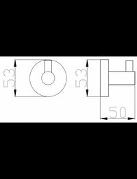 Set 2 ganci appendiabiti singoli COLORADO in metallo ottone grigio lucido 5,3 cm