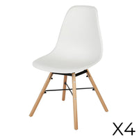 Set di 4 sedie colore bianco in stile scandinavo. Collezione JENKINS.