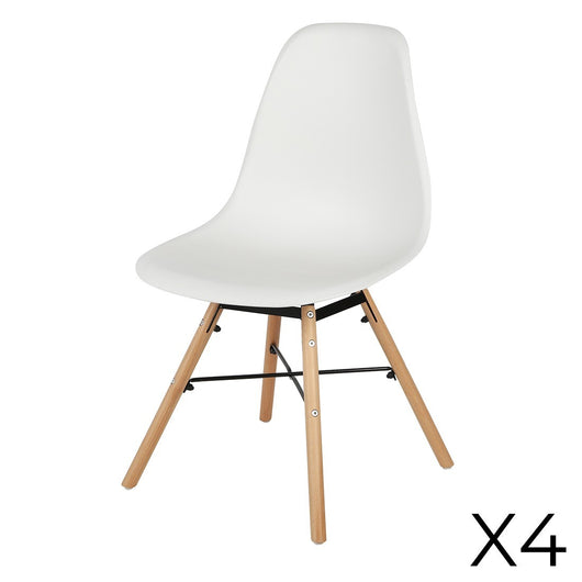 Set di 4 sedie colore bianco in stile scandinavo. Collezione JENKINS.