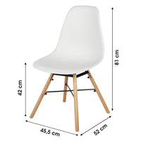 Set di 4 sedie colore bianco in stile scandinavo. Collezione JENKINS.