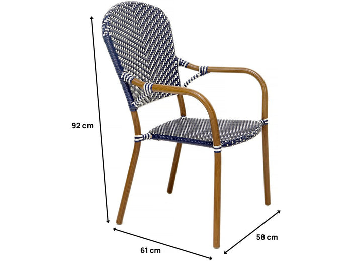 Set di 4 sedie da bistrot per esterni "Maya" - Blu