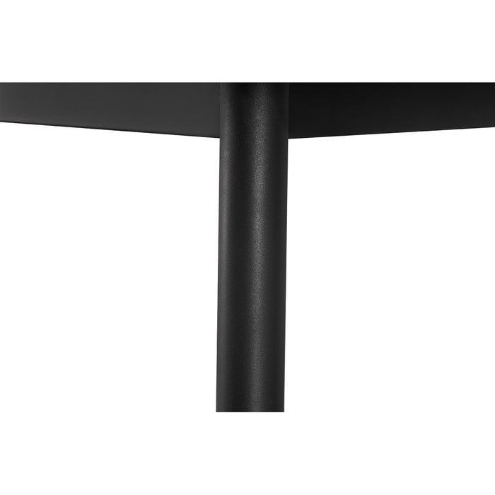 Set di 4 sedie da pranzo KEIZO – Design moderno – Gambe in metallo nero – Rivestimento in PU grigio