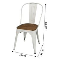 Set di 4 sedie in metallo bianco stile industriale. Collezione FACTORY.