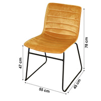 Set di 4 sedie in velluto a coste giallo collezione NETS stile industriale