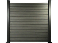 Set di 6 listelli per recinzione in  composito + profilo di finitura in composito - 1,60 m - grigio scuro