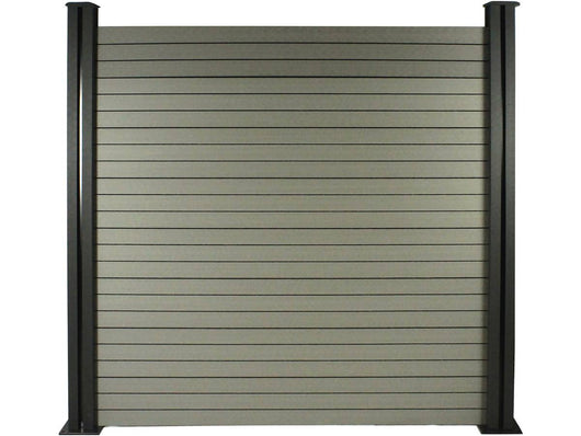 Set di 6 listelli per recinzione compositi + profilo di finitura composito - 1,60m - Grigio