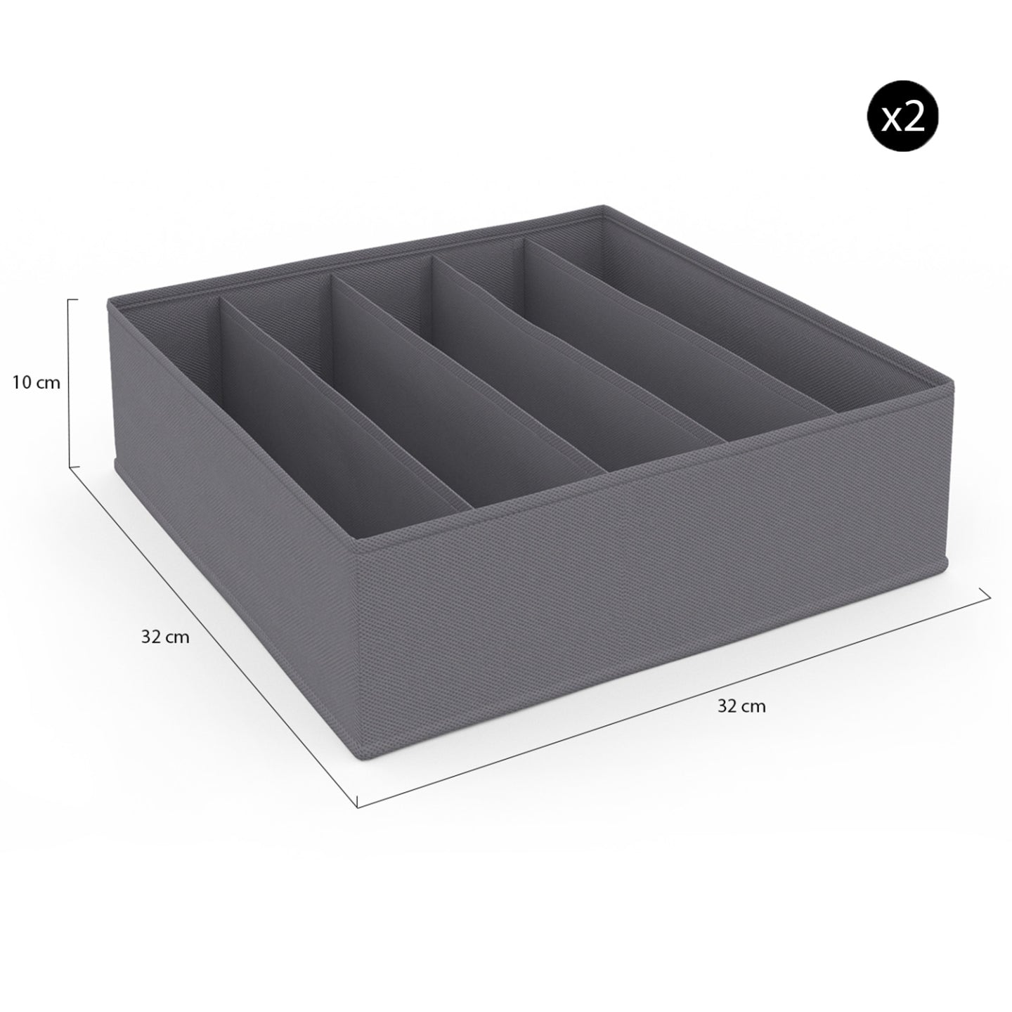 IDMarket - Lote de 14 cajas organizadoras de tocador gris antracita