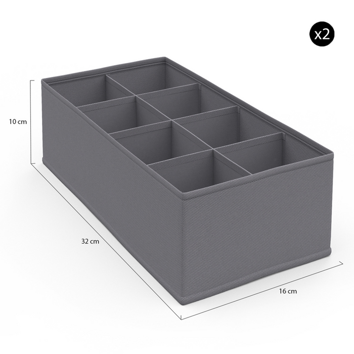 IDMarket - Lote de 14 cajas organizadoras de tocador gris antracita