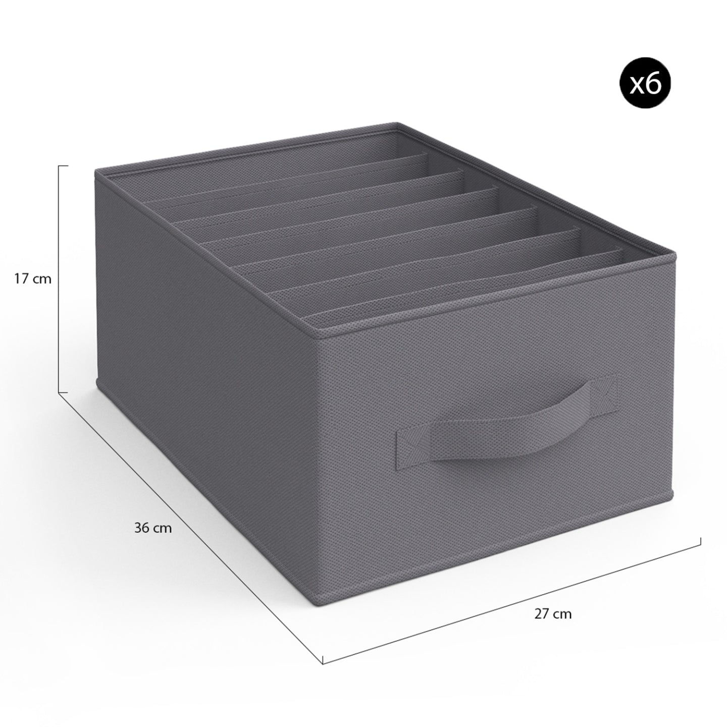 IDMarket - Lote de 14 cajas organizadoras de tocador gris antracita