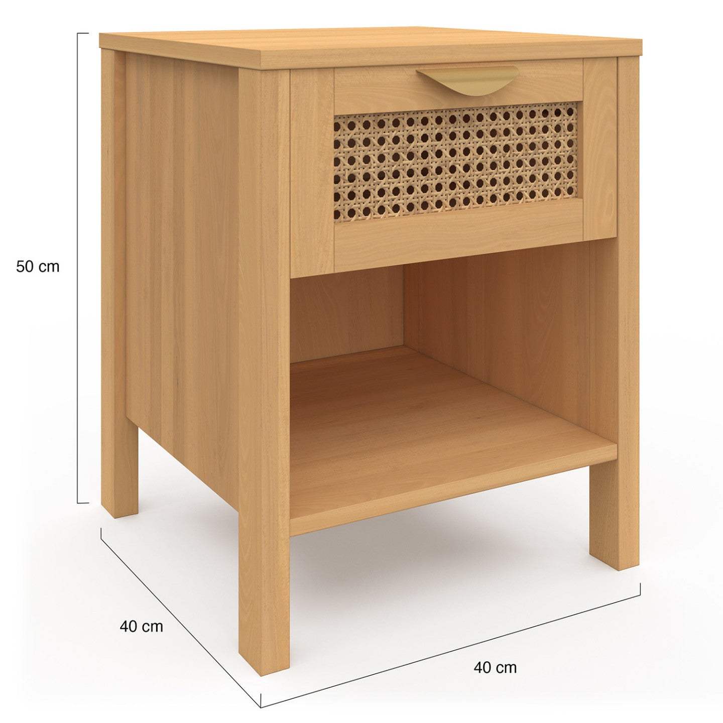 IDMarket - Lote de 2 mesillas EDHEN con 1 cajón + 1 nicho