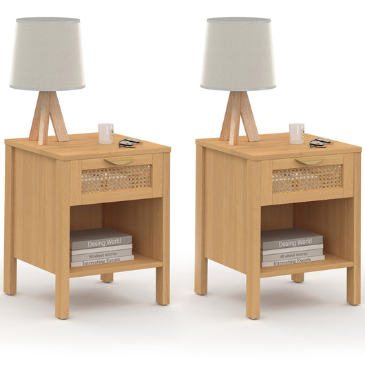 IDMarket - Lote de 2 mesillas EDHEN con 1 cajón + 1 nicho